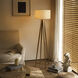 Quattro 61 inch 9 watt Natural Ash Wood and Weathered Brass Floor Lamp Portable Light